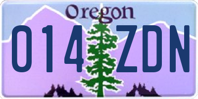 OR license plate 014ZDN