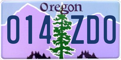 OR license plate 014ZDO
