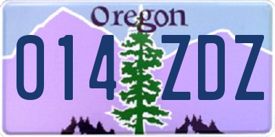 OR license plate 014ZDZ