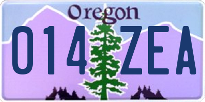 OR license plate 014ZEA