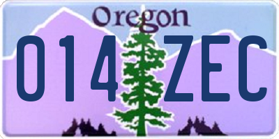 OR license plate 014ZEC