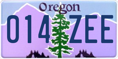 OR license plate 014ZEE