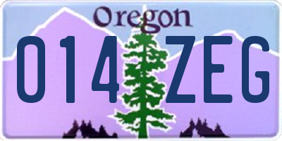 OR license plate 014ZEG