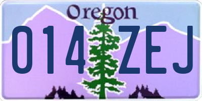 OR license plate 014ZEJ