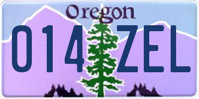 OR license plate 014ZEL