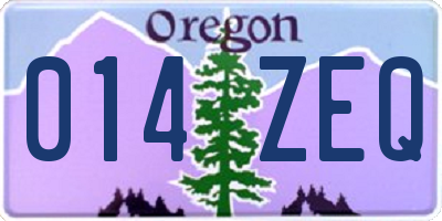 OR license plate 014ZEQ