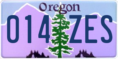 OR license plate 014ZES