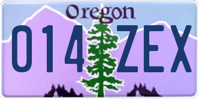 OR license plate 014ZEX