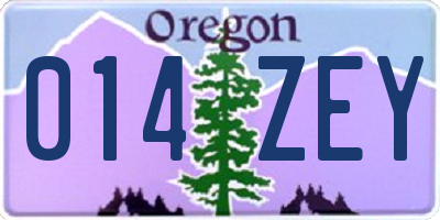 OR license plate 014ZEY