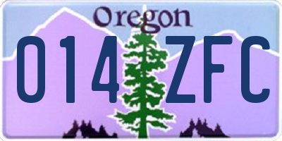 OR license plate 014ZFC