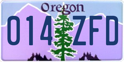 OR license plate 014ZFD