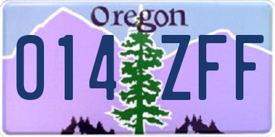 OR license plate 014ZFF