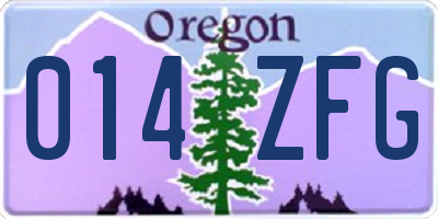 OR license plate 014ZFG