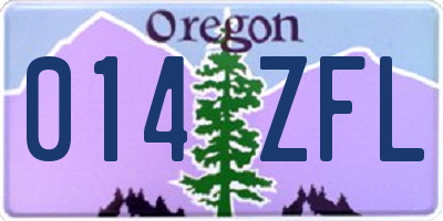 OR license plate 014ZFL