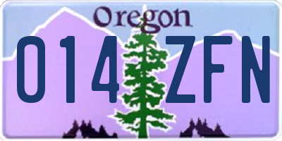 OR license plate 014ZFN