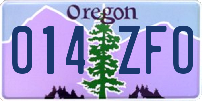 OR license plate 014ZFO
