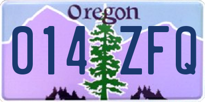 OR license plate 014ZFQ