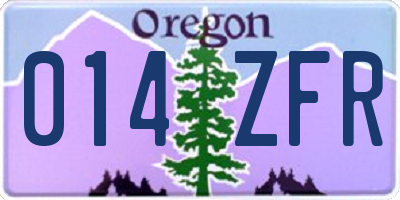 OR license plate 014ZFR