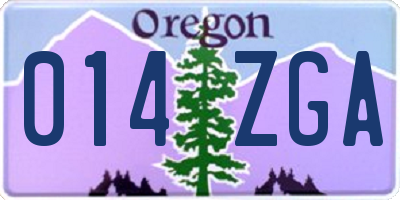 OR license plate 014ZGA