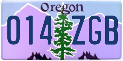 OR license plate 014ZGB