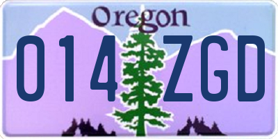 OR license plate 014ZGD
