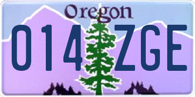 OR license plate 014ZGE