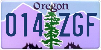 OR license plate 014ZGF