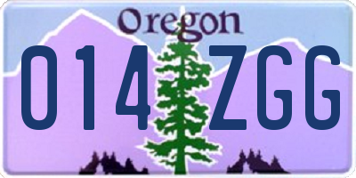 OR license plate 014ZGG