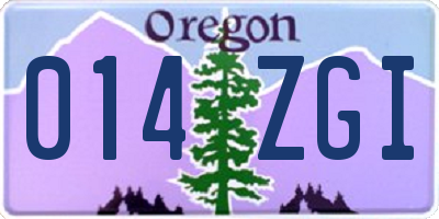 OR license plate 014ZGI