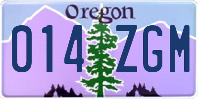 OR license plate 014ZGM