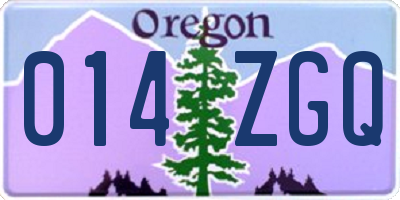 OR license plate 014ZGQ