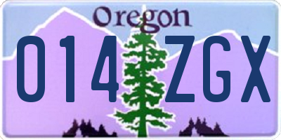 OR license plate 014ZGX