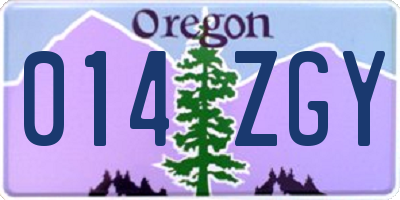 OR license plate 014ZGY