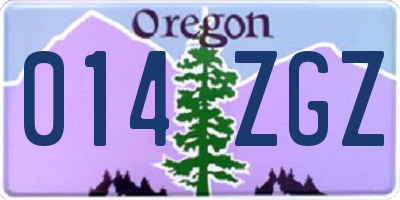OR license plate 014ZGZ