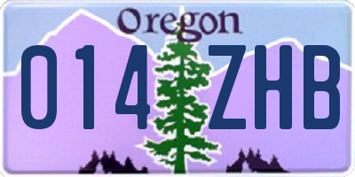 OR license plate 014ZHB