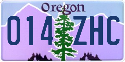 OR license plate 014ZHC