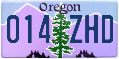 OR license plate 014ZHD