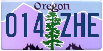 OR license plate 014ZHE