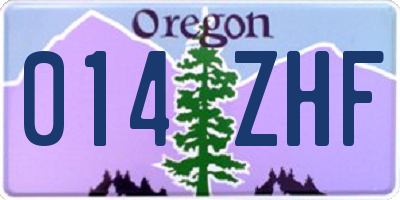 OR license plate 014ZHF