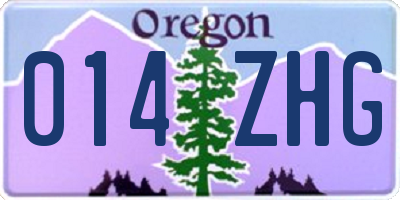 OR license plate 014ZHG