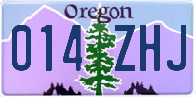OR license plate 014ZHJ