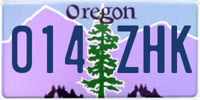 OR license plate 014ZHK