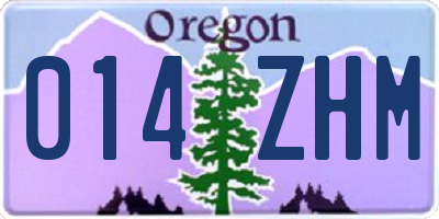 OR license plate 014ZHM