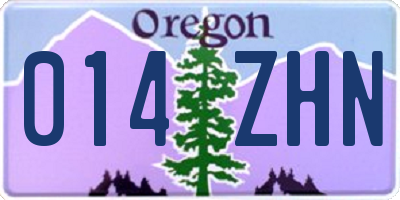 OR license plate 014ZHN