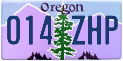 OR license plate 014ZHP