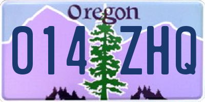 OR license plate 014ZHQ