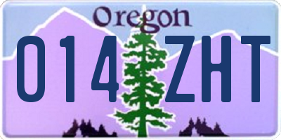 OR license plate 014ZHT