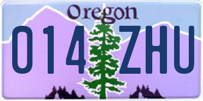 OR license plate 014ZHU