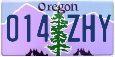 OR license plate 014ZHY