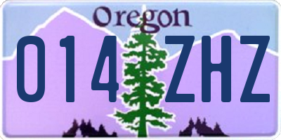 OR license plate 014ZHZ